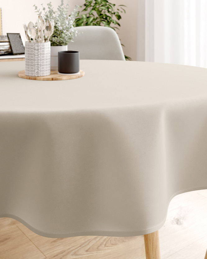 Pamut asztalterítő - latte - kör alakú