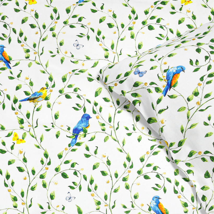 Pamut ágyneműhuzat - színes madarak és pillangók