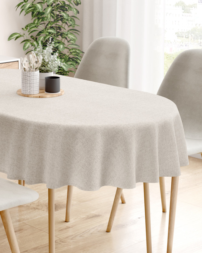 Pamut asztalterítő - természetes színű - ovális