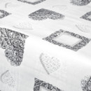 Textil hátoldalú pvc terítő - szürke fonott szívek - méterárú 140 cm széles