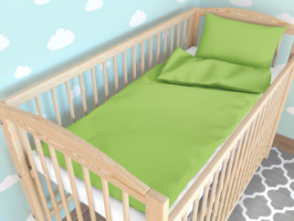 Gyermek pamut ágyneműhuzat kiságyba - zöld