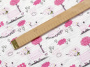 Pamut krepp anyag - cikkszám 502, rózsaszín szamarak - szélesség 145 cm