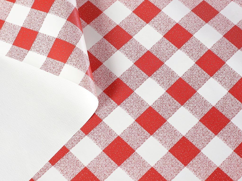 Textil hátoldalú pvc terítő - piros kockás