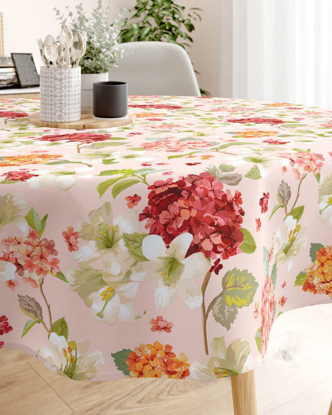 Dekoratív asztalterítő LONETA - tavaszi virágok - kör alakú