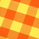 Pamutvászon KANAFAS - szélesség 150cm - cikkszám 043, sárga - narancssárga nagy kockák