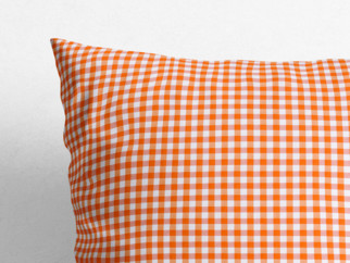 MENORCA dekoratív párnahuzat - kicsi narancssárga - fehér kockák