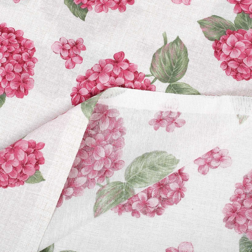 Szögletes terítő Loneta - rózsaszín hortenziák