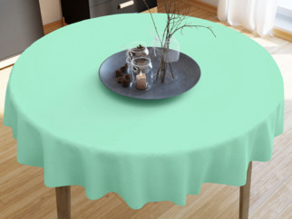 Pamut asztalterítő - mentaszínű - kör alakú