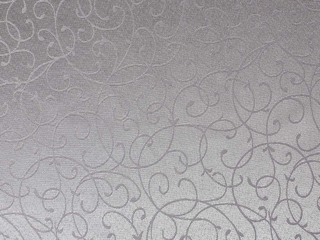 Exkluzív dekoratív abroszanyag - Szürkés ezüstös összekötő rajzolású