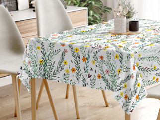 Pamut asztalterítő - festett virágok és levelek