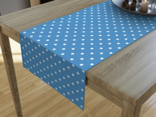 LONETA dekoratív asztali futó - fehér pöttyök kék alapon