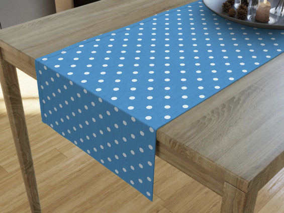 LONETA dekoratív asztali futó - fehér pöttyök kék alapon