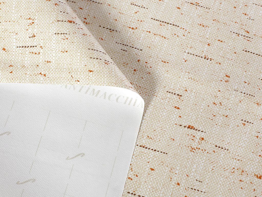 Textil hátoldalú pvc asztalterítő - csíkos bézs alapon