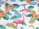 Dekoratív anyag LONETA - WAIKI 701 Flamingó madarak - szélesség 140 cm