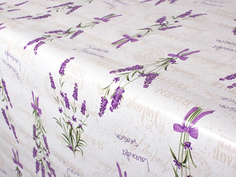 PVC felületű, textil hátoldalú asztalterítő - levendulavirágok