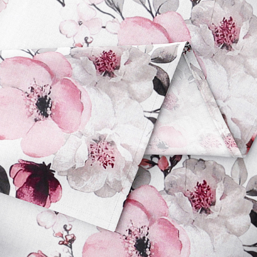 Szögletes terítő 100% pamutvászon - sakura virágok
