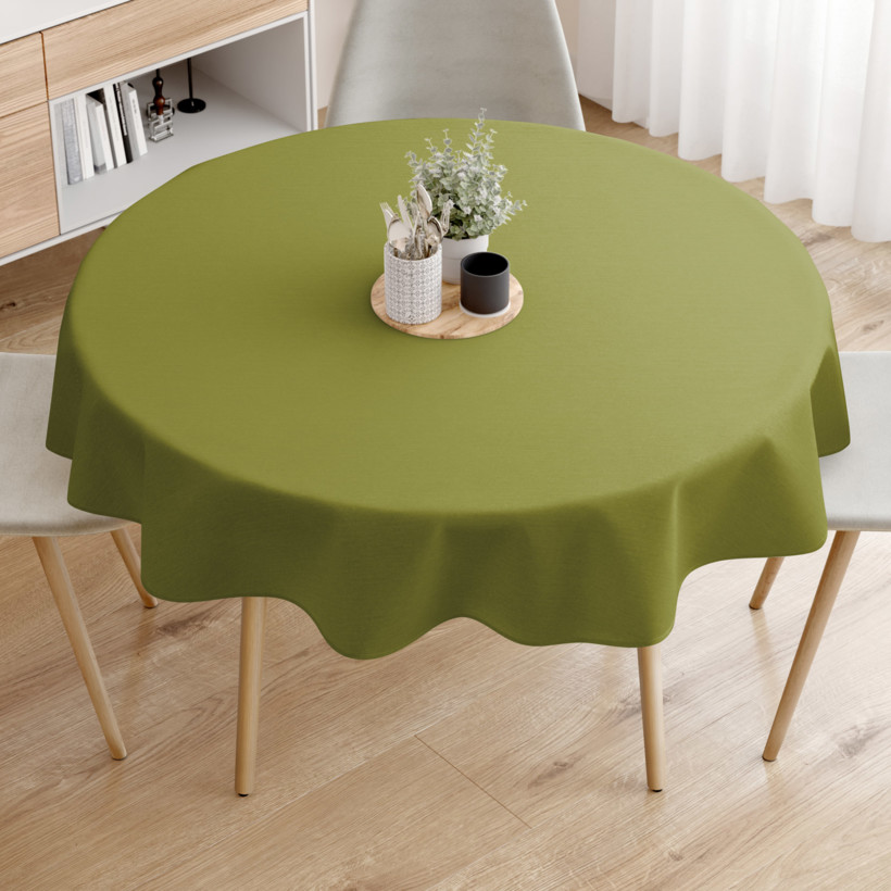 LONETA dekoratív asztalterítő -  olívaszínű - kör alakú