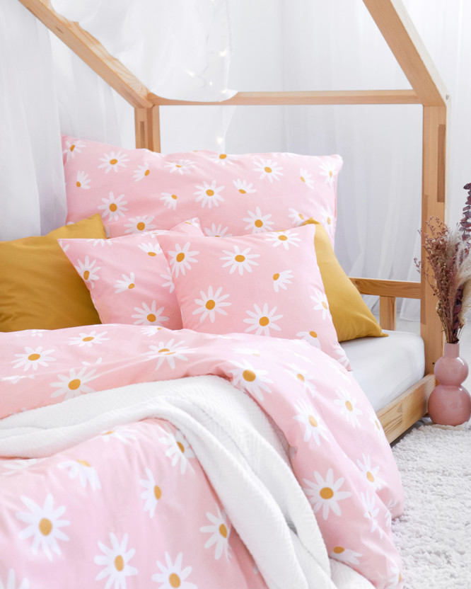 Gyermek pamut ágyneműhuzat - margaréta virágok