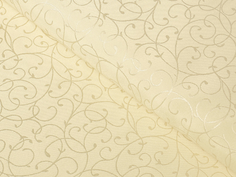 Exkluzív dekoratív abroszanyag - Vaníliszínű összekötő rajzolású