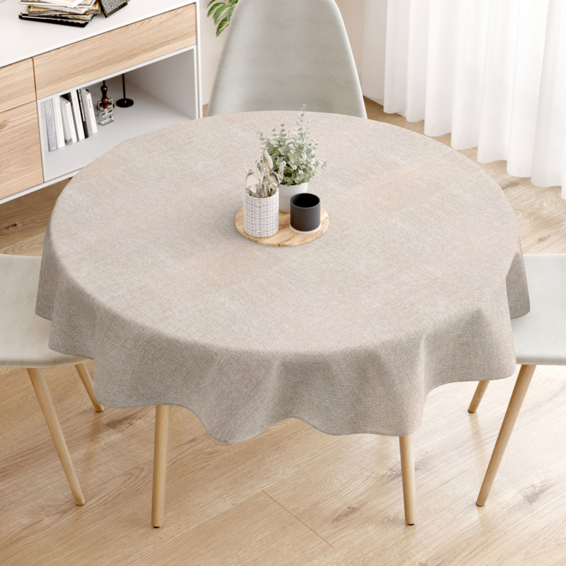 LONETA dekoratív asztalterítő - bézs természetes - kör alakú