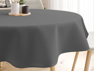 Pamut asztalterítő - sötétszürke - kör alakú