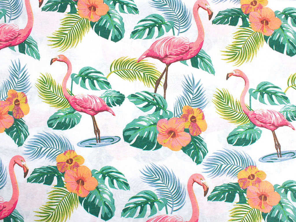 Dekoratív anyag LONETA - WAIKI 701 Flamingó madarak