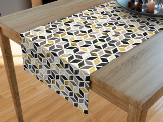 Dekoratív asztali futó VINTAGE - arany színű mozaik mintás