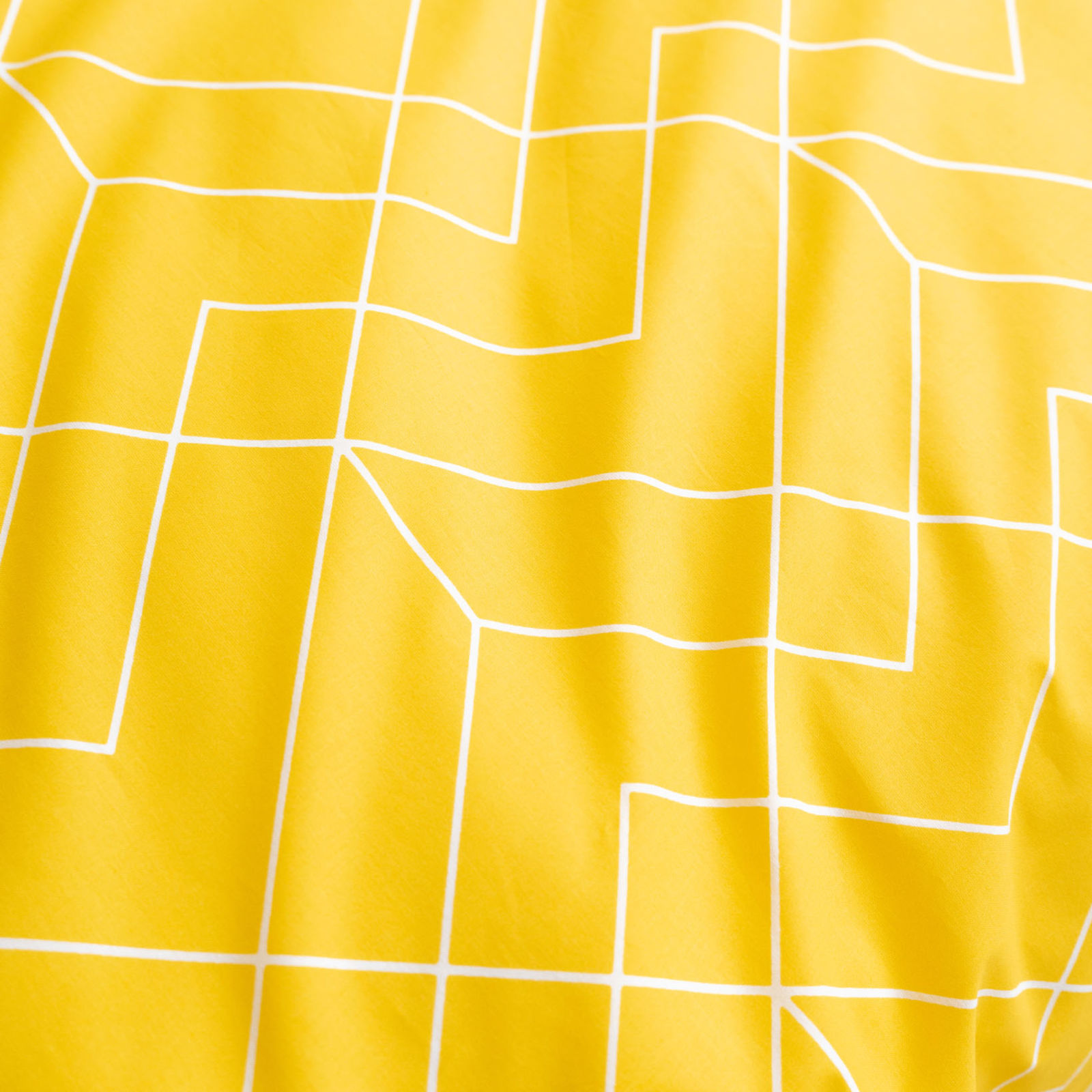 Pamut ágyneműhuzat - Mozaik mintás, sárga alapon