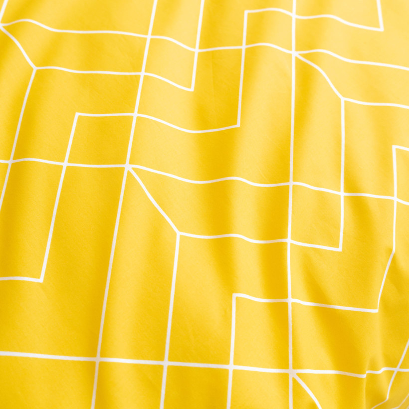 Pamut ágyneműhuzat - Mozaik mintás, sárga alapon