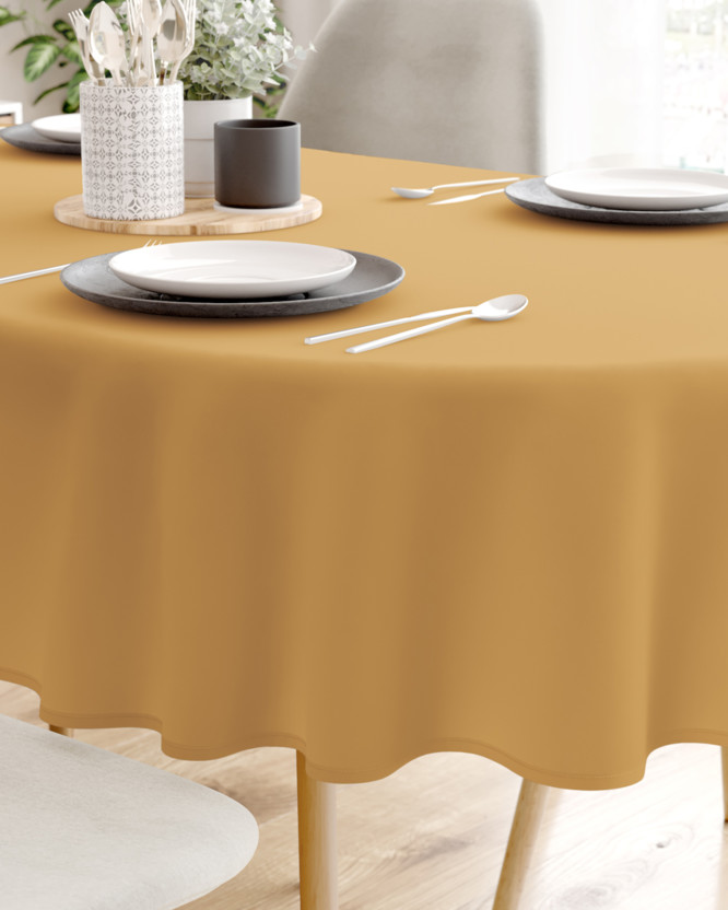 Loneta dekoratív asztalterítő - arany - ovális