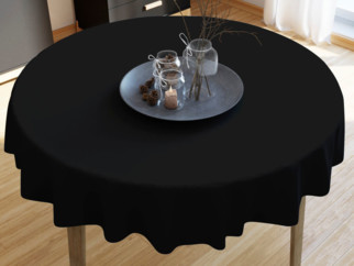 Pamut asztalterítő - fekete - kör alakú