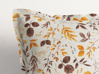 LONETA dekoratív párnahuzat, dekoratív szegéllyel - barna-narancssárga levelek