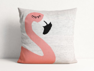 Luxusos kötött párnahuzat 45 x 45 cm - flamingó madár