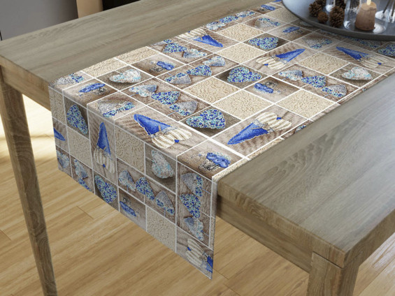 LONETA dekoratív asztali futó - kék szívek