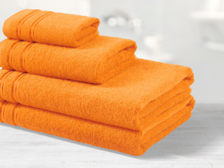 Frottír törölköző és fürdőlepedő Nela - narancssárga