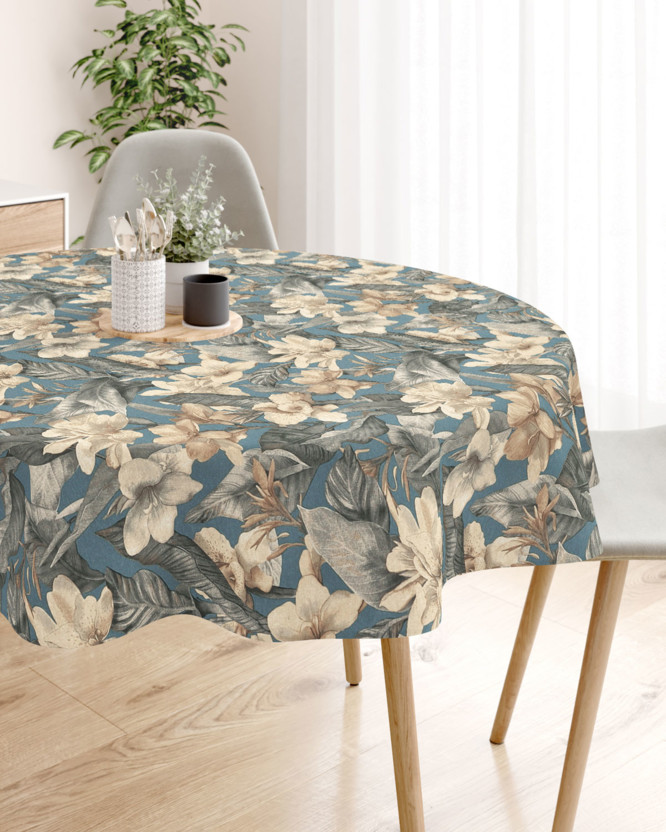 LONETA dekoratív asztalterítő - trópusi virágok - kör alakú