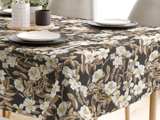 Dekoratív asztalterítő LONETA - virágmintás fekete alapon