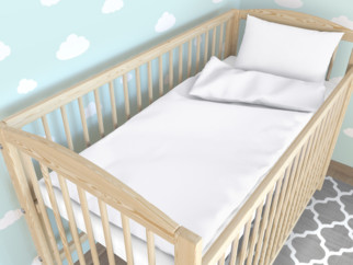 Gyermek pamut ágyneműhuzat kiságyba - fehér