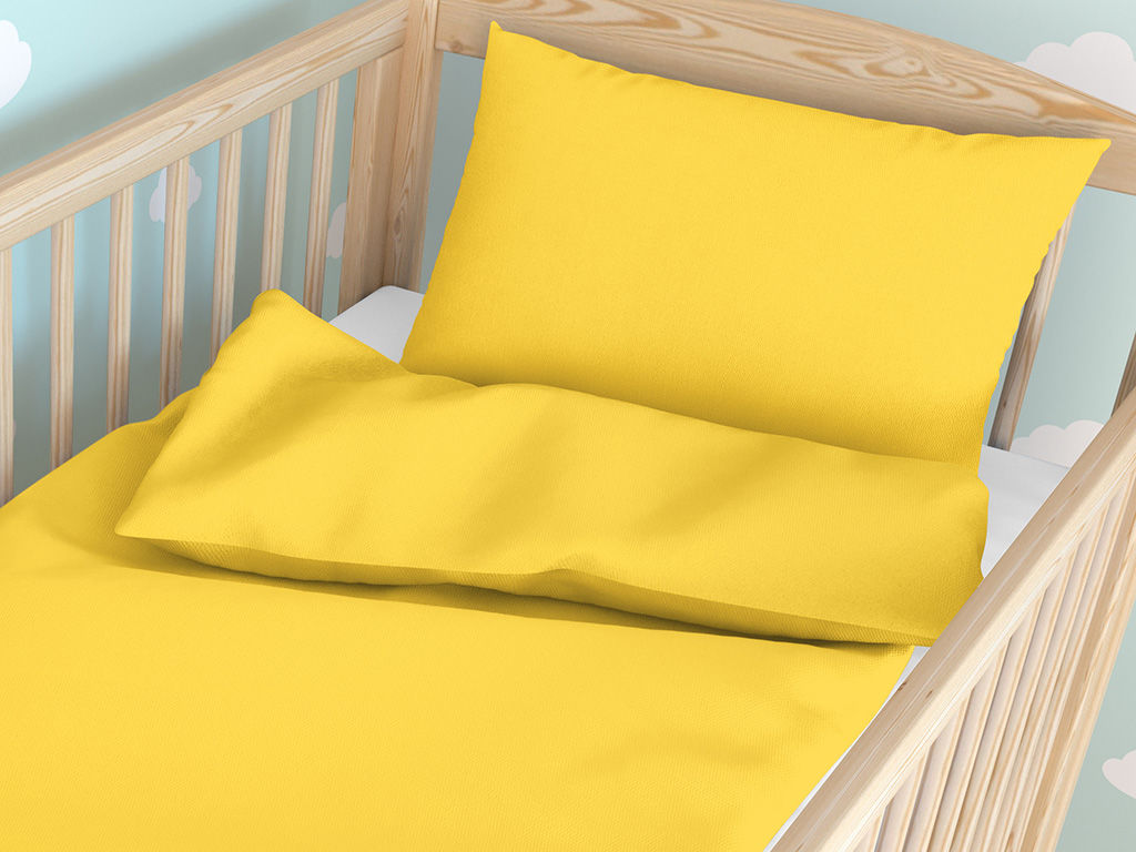 Gyermek pamut ágyneműhuzat kiságyba - sárga staré