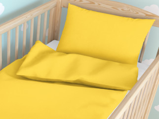 Gyermek pamut ágyneműhuzat kiságyba - sárga