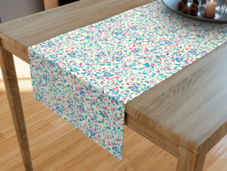 Pamut asztali futó - szilánk mintás krémszínű alapon