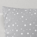 Pamut párnahuzat - fehér csillagok szürke alapon