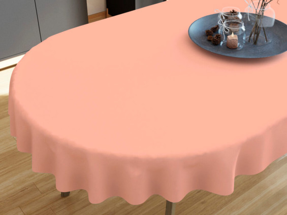 Pamut asztalterítő - lazacszínű - ovális