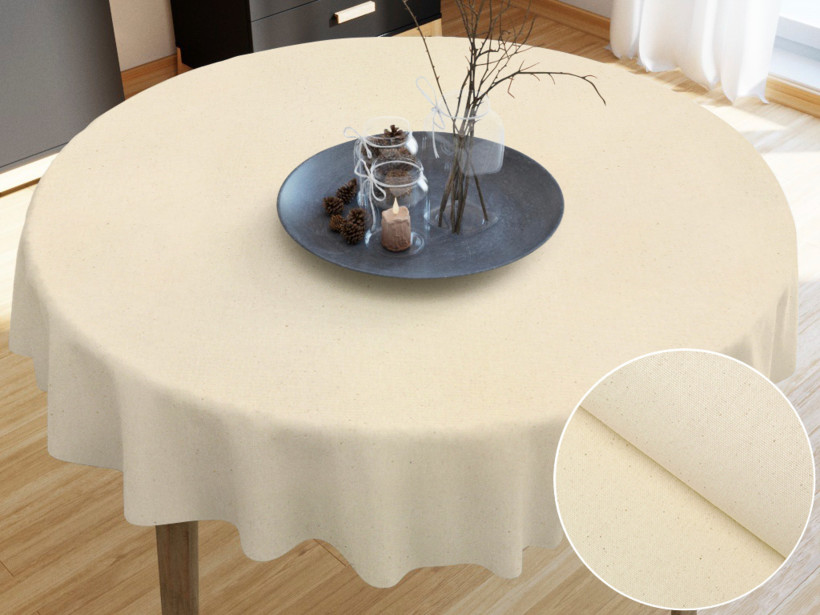 Pamut asztalterítő - világos vászonszövésű - kör alakú