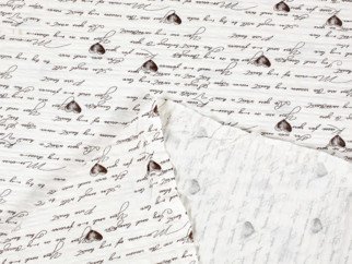 Pamut krepp anyag - cikkszám 590, szerelmes szövegek- szélesség 145 cm