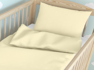 Gyermek pamut ágyneműhuzat kiságyba - krémszínű