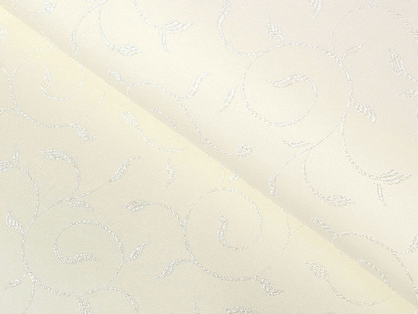 Luxus teflon szövet terítőknek - tej színű, nagy ornamentekkel